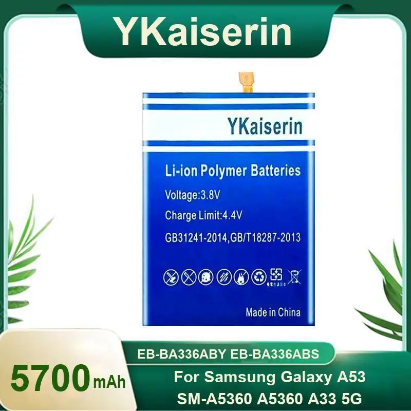 

Для Samsung Galaxy A53 SM-A5360 A5360 A33 5G аккумулятор для мобильного телефона с быстрой зарядкой EB-BA336ABY EB-BA336ABS 5700 мАч
