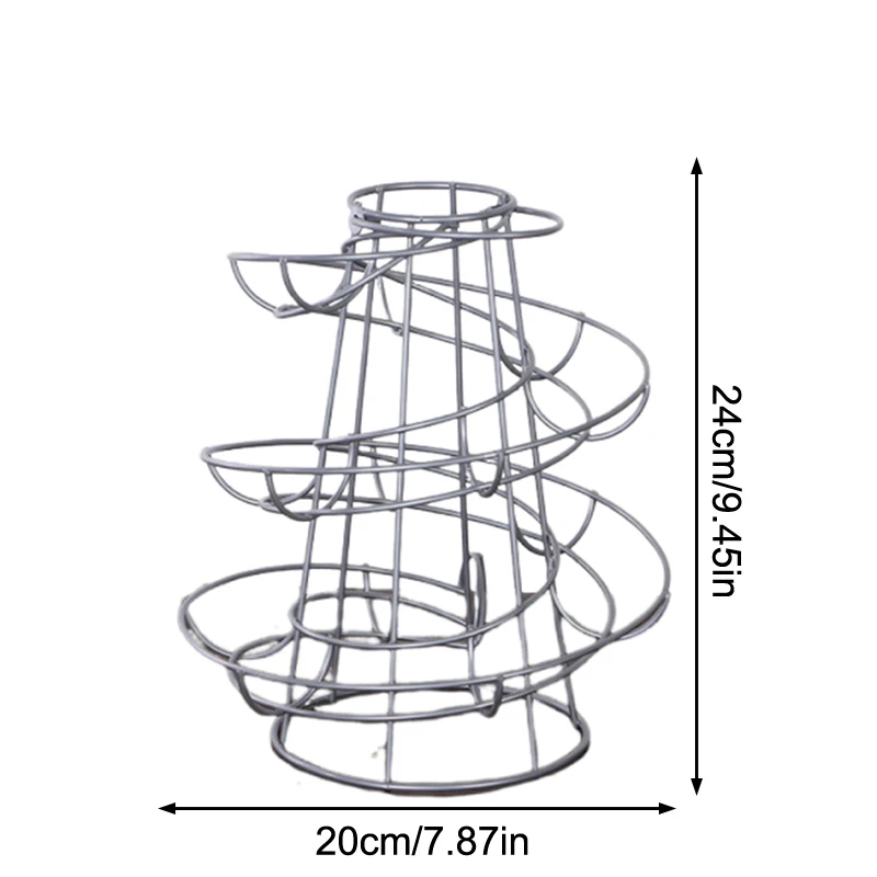 Кухонная стойка для яиц, спиральная стойка для хранения, утюг, практичный диспенсер для спирания яиц, корзина для хранения, многофункциональная стойка
