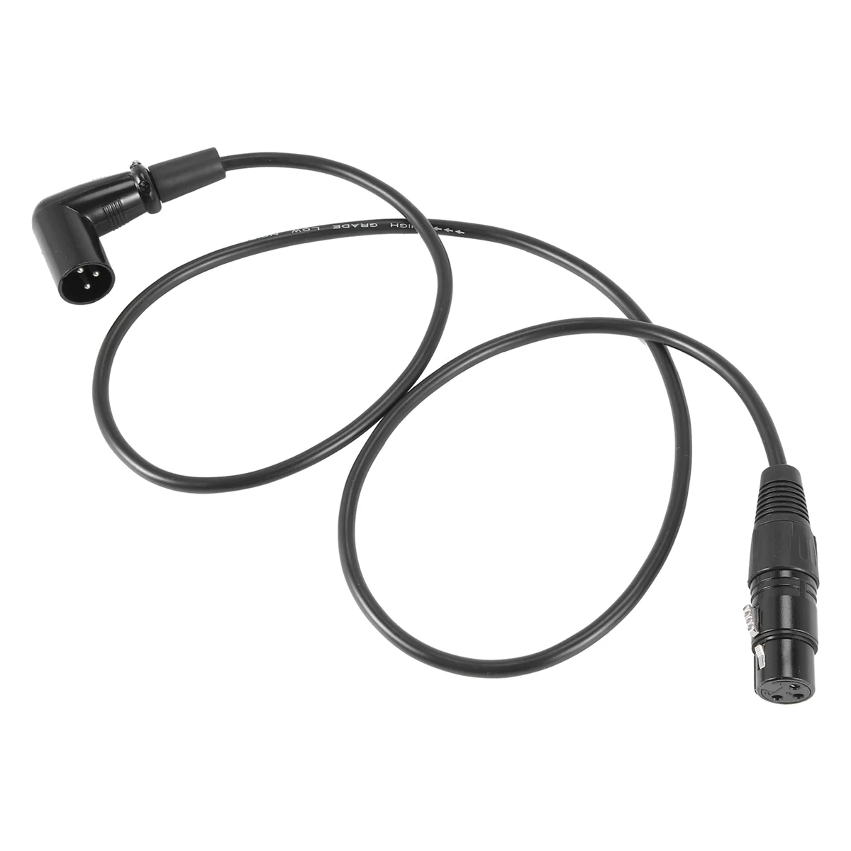 AU49_Cable XLR macho a hembra de ángulo recto, cable de señal DMX