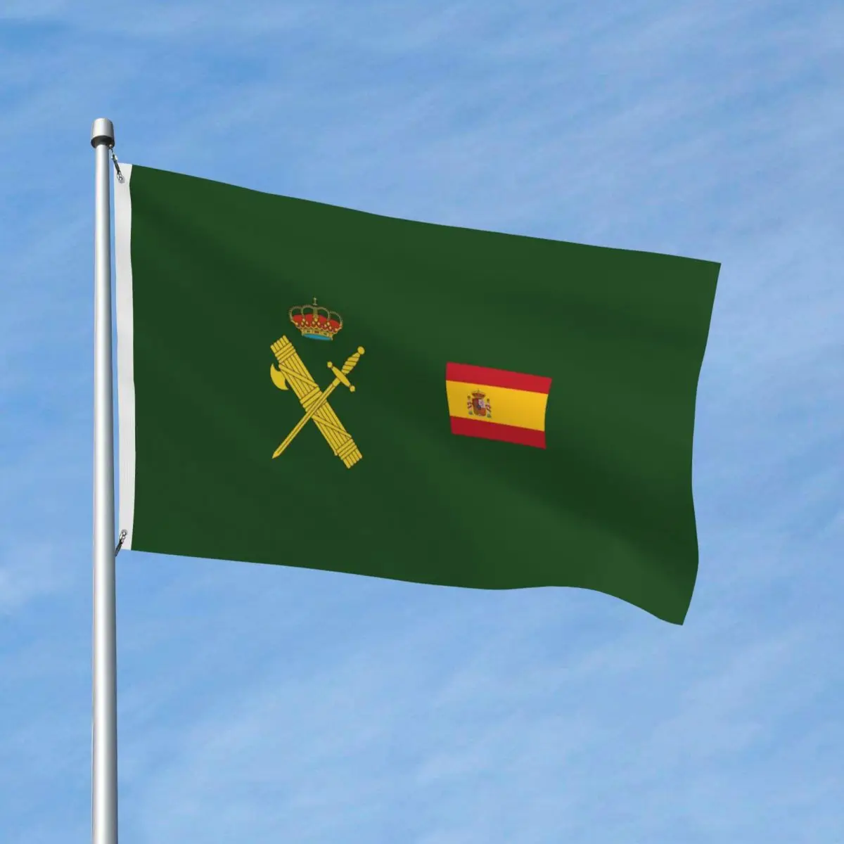 Flag Of Spain Plus Emblem Civil Guard Flag Indoor Outdoor Banner Polyester Spanish Decoration Fade Proof 60x90 90x150cm Flags