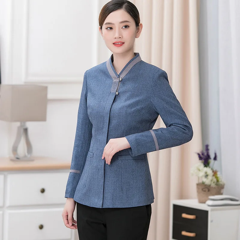 Cleaning Work Uniform for Women Property Hotel Room Cleaner Auntie GuesthousePABreathable Waiter Long Sleeve Autumn Winter Outfi