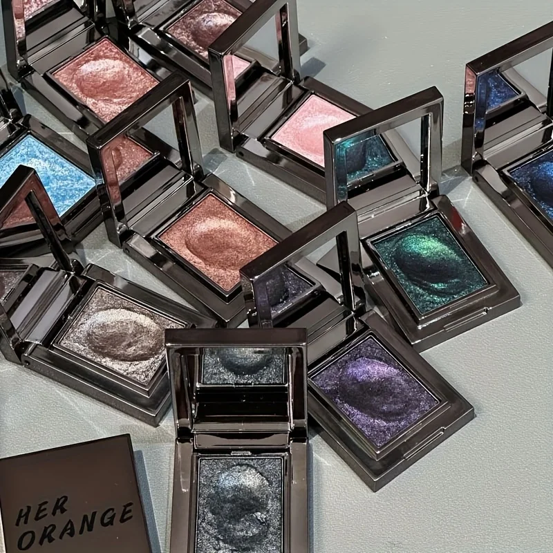 Monochrome Eye Shadow, Flashing, Brightening, Long-Lasting Color, Waterproof and Sweat-Proof, Natural Cosmetics for Creating Exquisite Eye Makeup, Music Festival Party Role-Playing