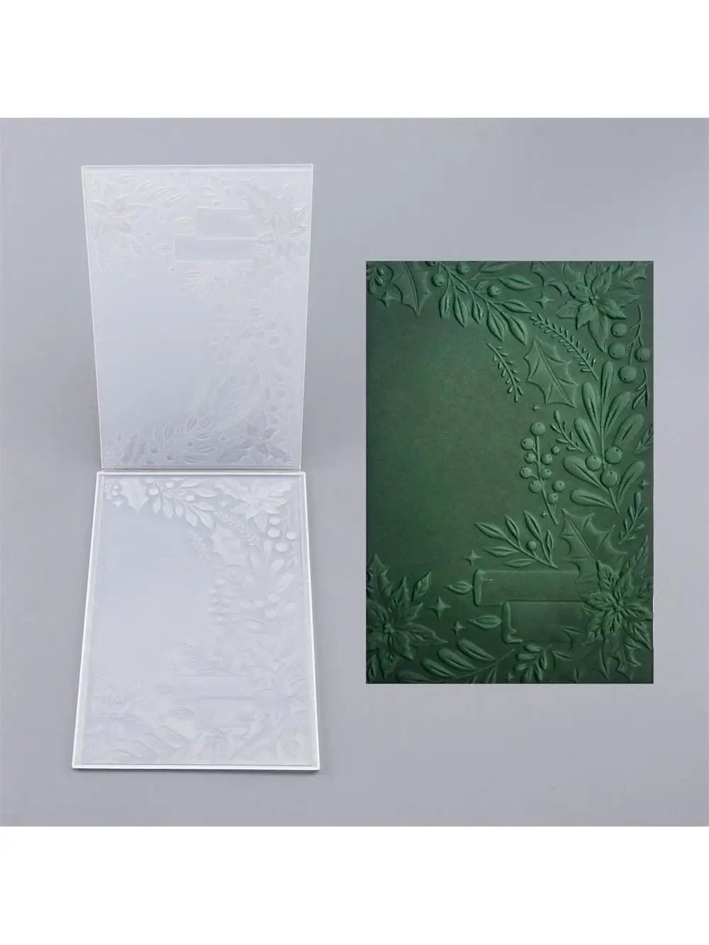 1szt Folder do wytłaczania 3D Holly Poinsettia Pinecone Leaves with Candles Patterm for DIY Christmas Theme Scrapbooking Paper Crafts — zdjęcie 2