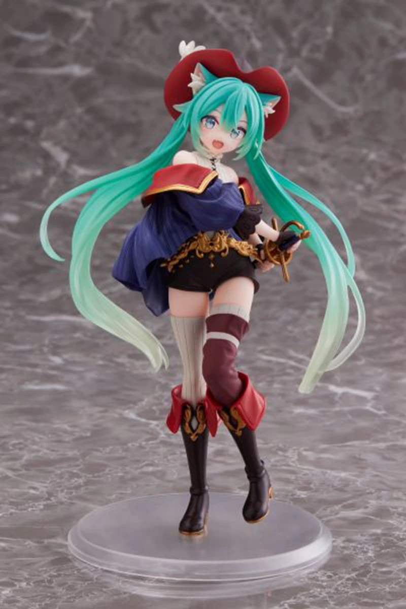 18cm Hatsune Miku figurka Anime Kawaii bajkowa kraina czarów Hatsune Miku kotka w butach figurki zabawka do kolekcjonowania dla dorosłych