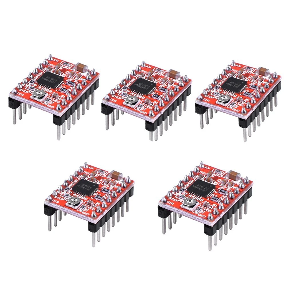 module5Pcs A4988 Stepstick Stepper Motor Driver Module with Heat Sink for 3D Printer Reprap Suitable