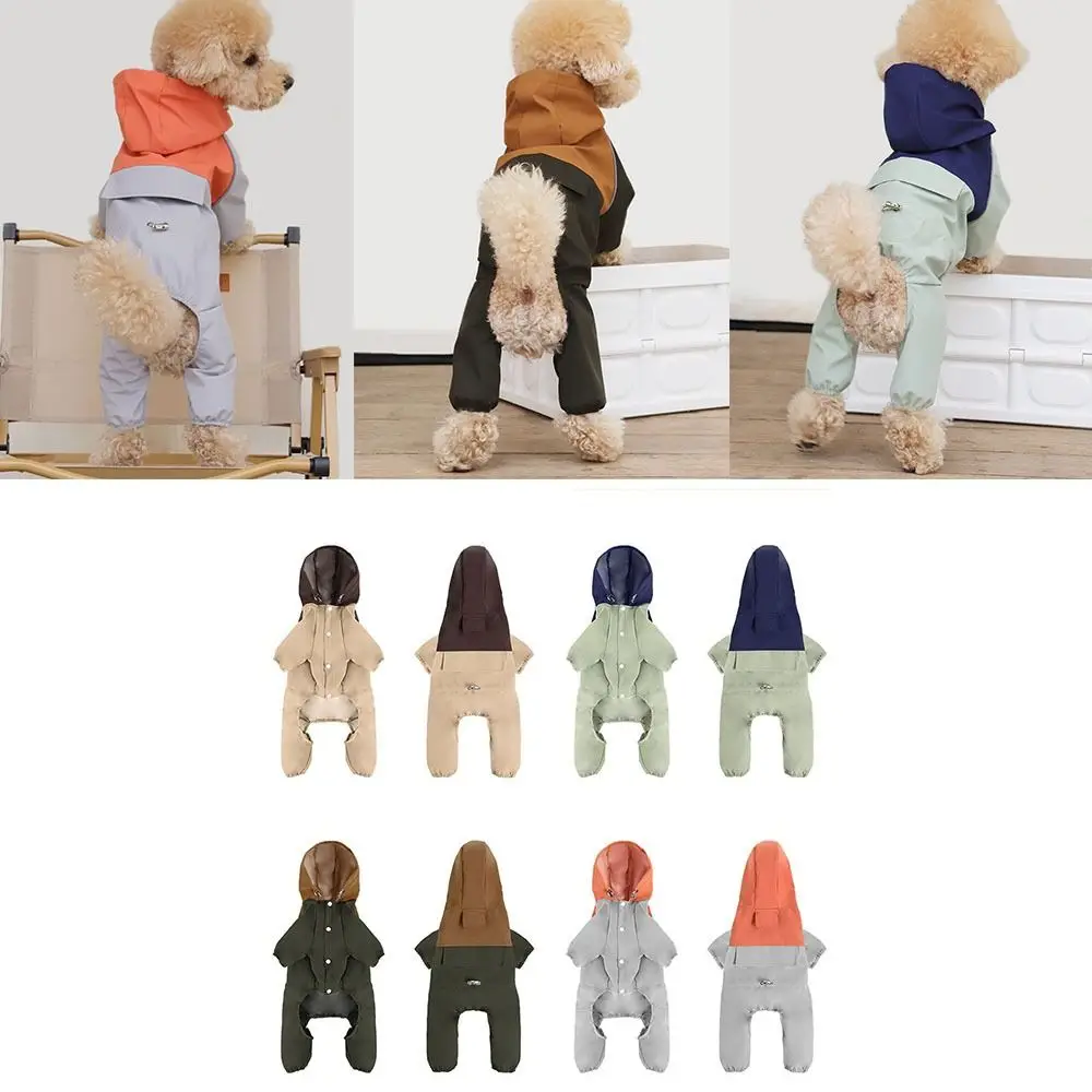 

Reflective Dog Raincoat Breathable Waterproof Pet Hooded Clothes Four Legged High-Visibility Pet Rain Jacket for Dogs Pet
