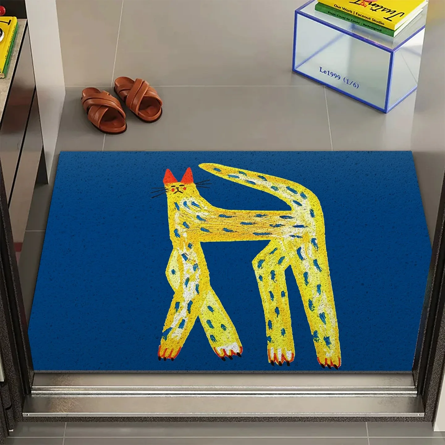 Vintage Cute Animal Pattern Entrance Mat Durable Silk Loop Dirt Trapper Carpet Aesthetic Home Decor Floor Mat