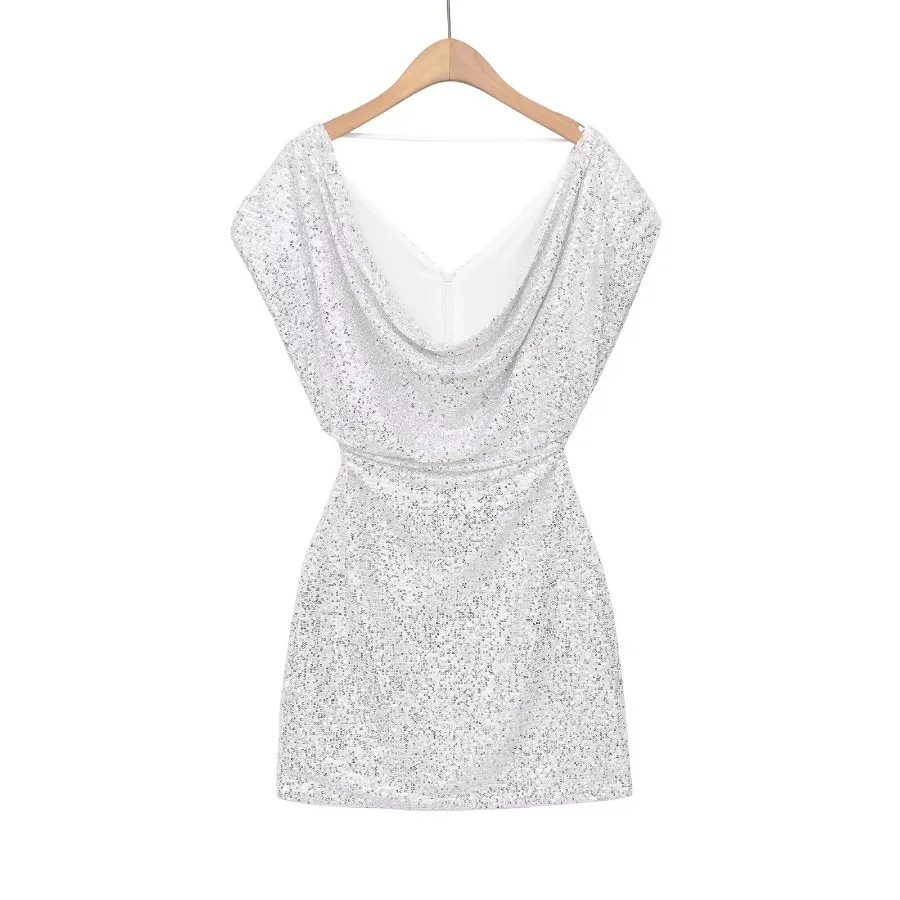

【New style】PBZA women's clothing 2026 summer new style pleated neckline beaded sleeveless dress 4772358