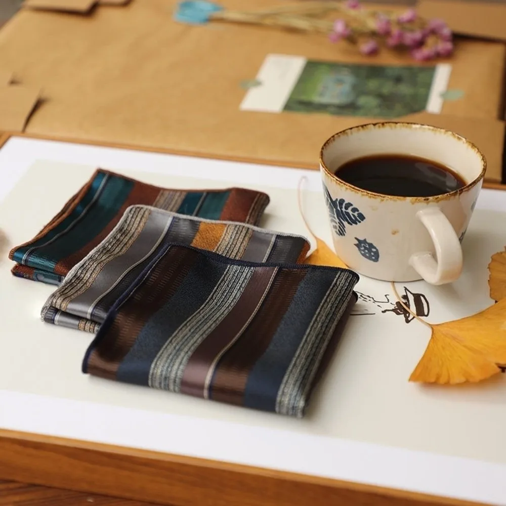 2-قطعة مجموعة الأزياء 8 سنتيمتر رابطة عنق مجموعة ضيق لينة مخطط ربطات العنق قابل للتعديل اليد تعادل دعوى جيب مربع ملابس الزفاف #4