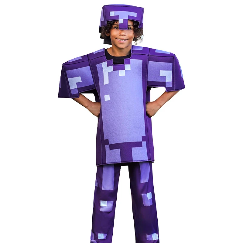 High-Quality Materials Halloween Minecraft Diamond Armor Series Cosplay Game Character Acting Costume