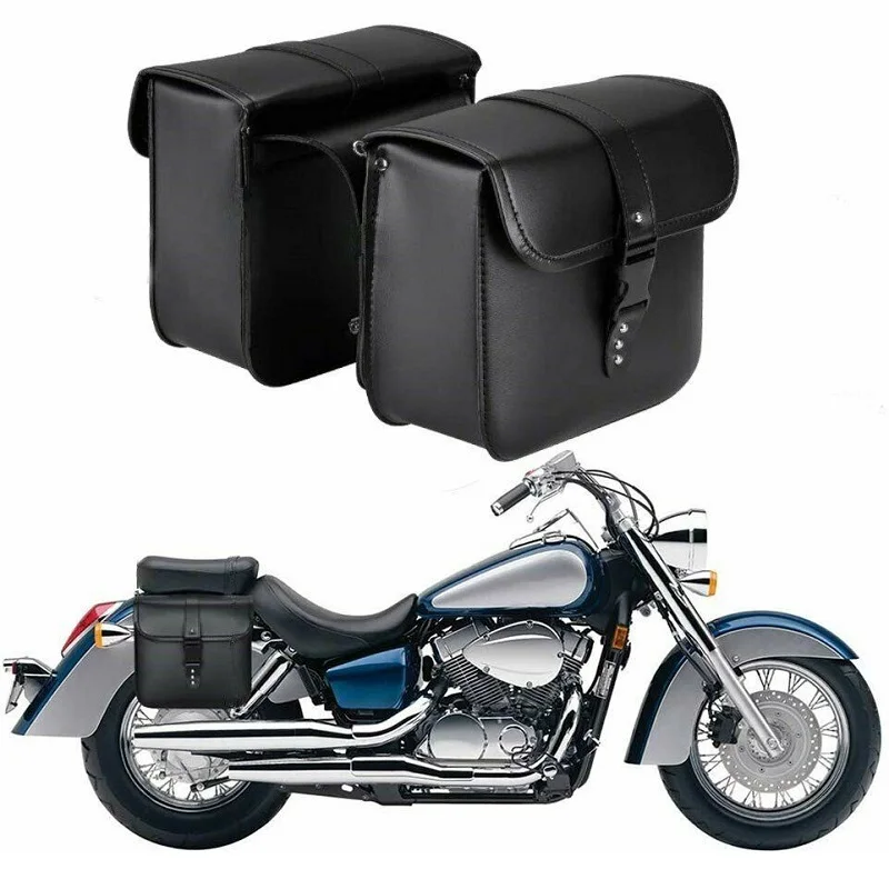 

2Pcs Motorcycle Saddlebags Side Tool Bag PU Leather Luggage Saddle Bag Pouch Storage Bags for Harley Sportster XL 883 1200