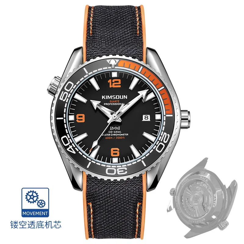 Новые мужские часы, поддельные механические часы, одинаковый стиль Haima, модная лента, календарь, светящиеся, вырезанные, прозрачная подошва, кварцевые часы