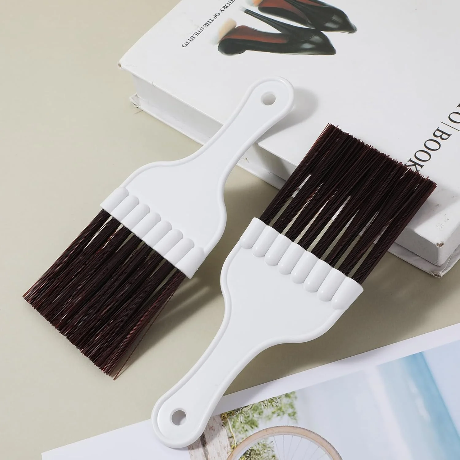 2 Pcs Air Conditioner Condenser Fin Cleaning Brush, Small Refrigerator Radiator Coil Whisk Plastic AC HVAC Evapo