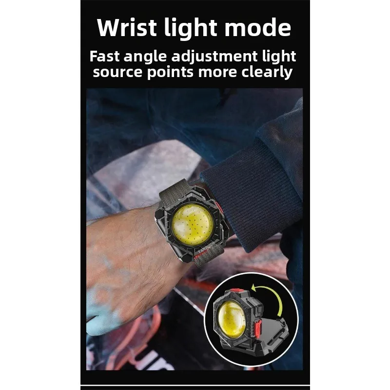 Strong Light Flashlight Multifunctional Outdoor Night Run Waist Bag Wrist Red Light Emergency Charging