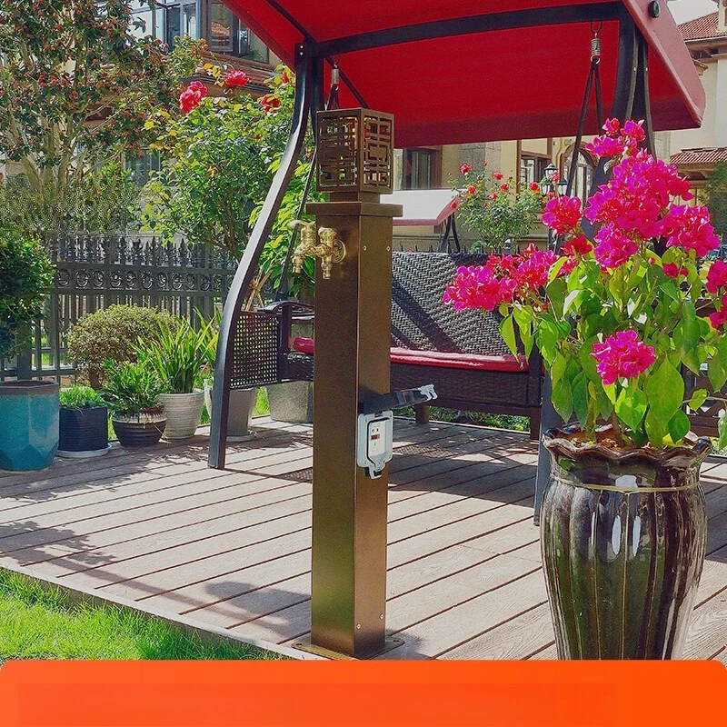 

Наружный водонепроницаемый смеситель с розеткой и колонной, непромокаемый кран для двора, многофункциональный антифриз, полностью медный поясной светильник, кран