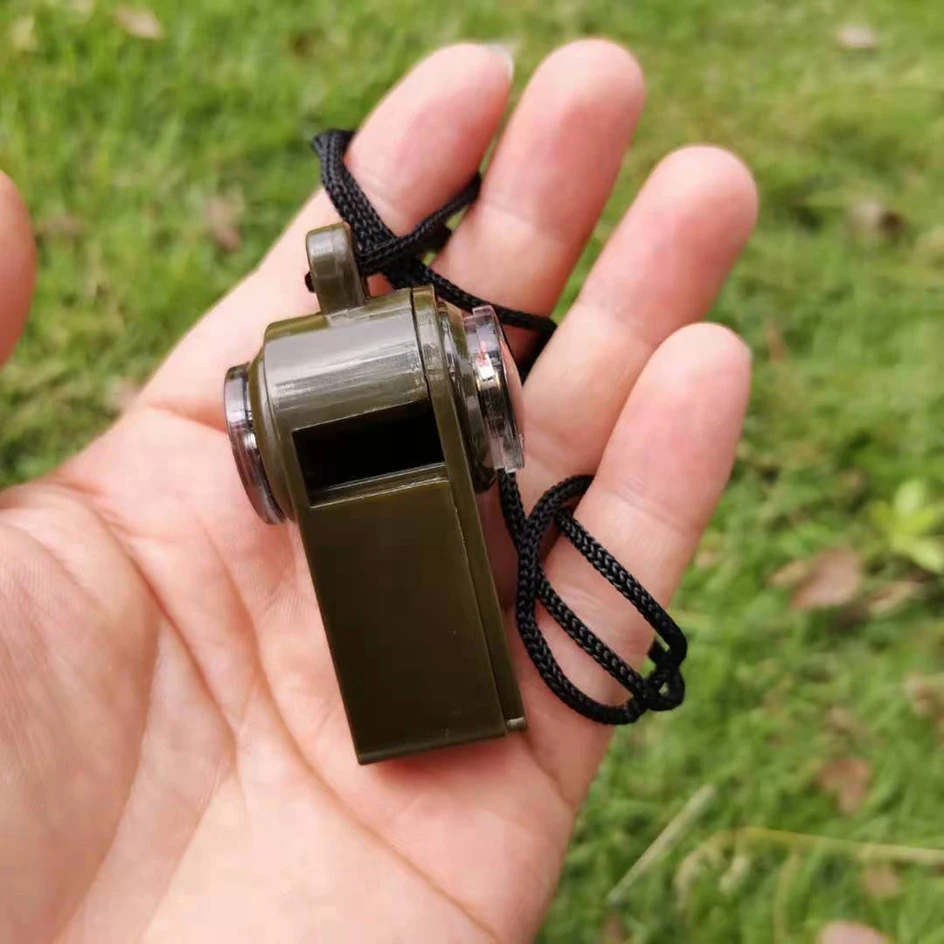 Camping Hiking Outdoor Tools 3 in 1 Emergency Survival Whistle Compass Referee Cheerleading Whistle Sporting Goods