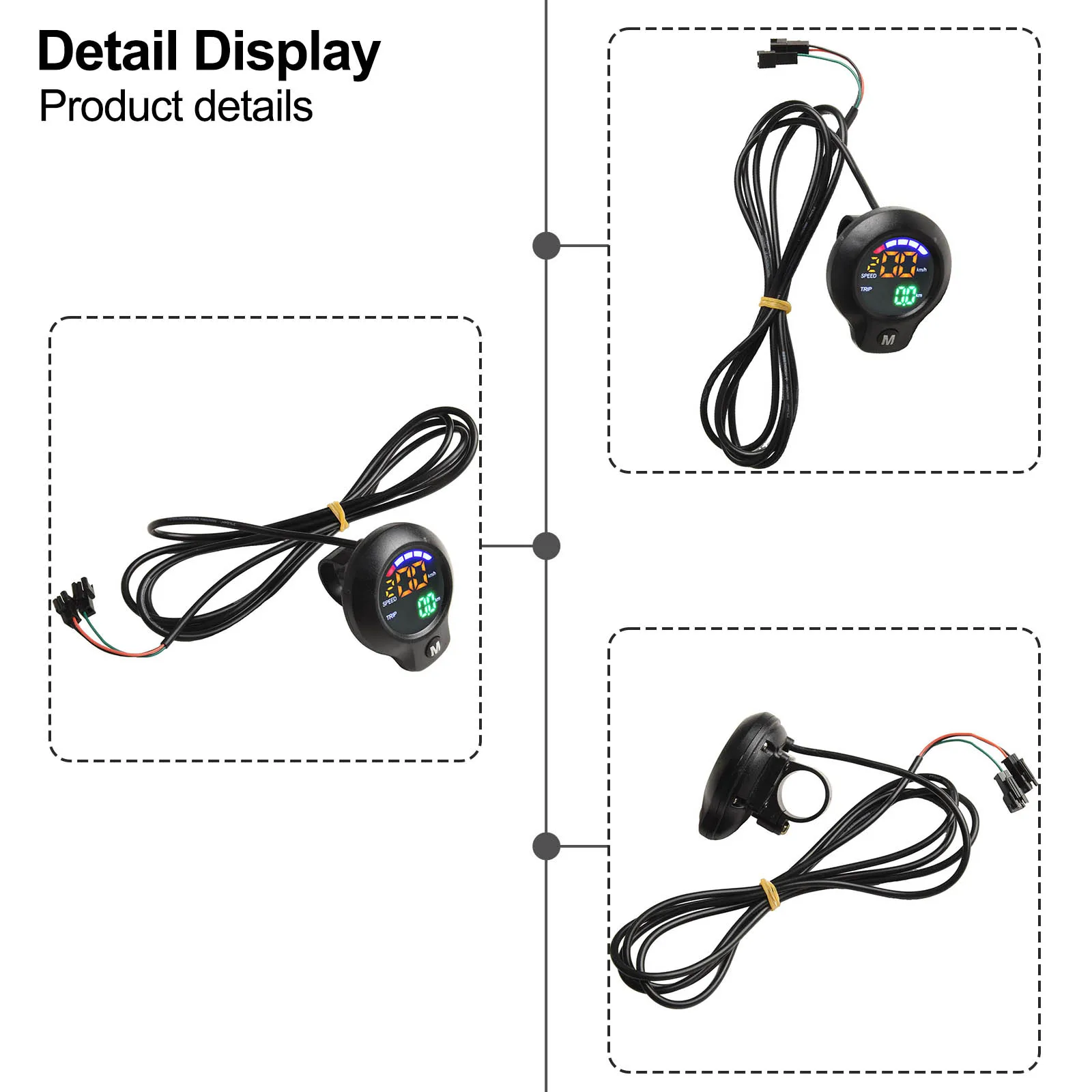 Ebike Throttle Bicycle Digital Display Voltage Display Battery Level Display Good Compatibility Mileage Display