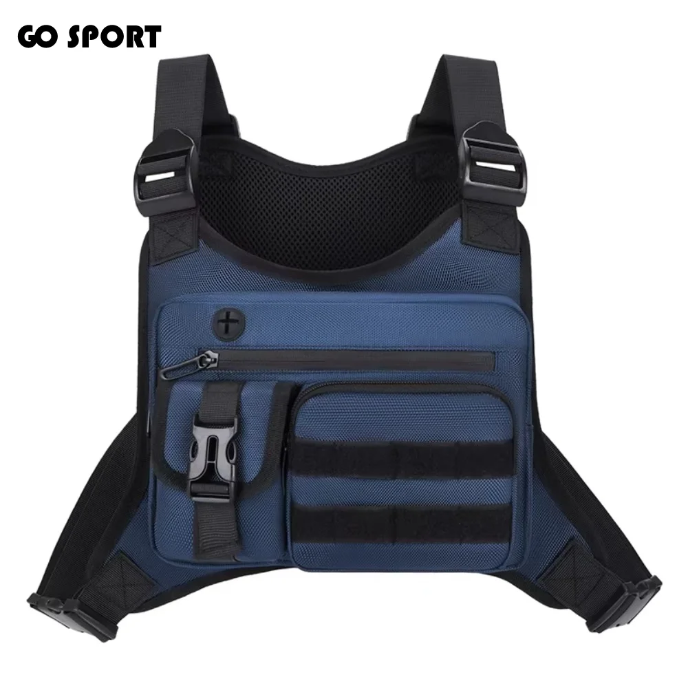

Adjustable Sports Vest Bag Multi-functional Water Resistant Outdoor Chest Bag Lightweight Oxford Cloth Running Vest Bag Cycling