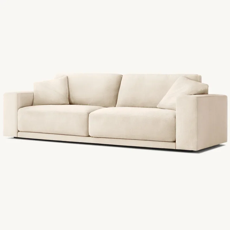 Retro cotton and linen fabric living room home sofa American modern simple corner sofa