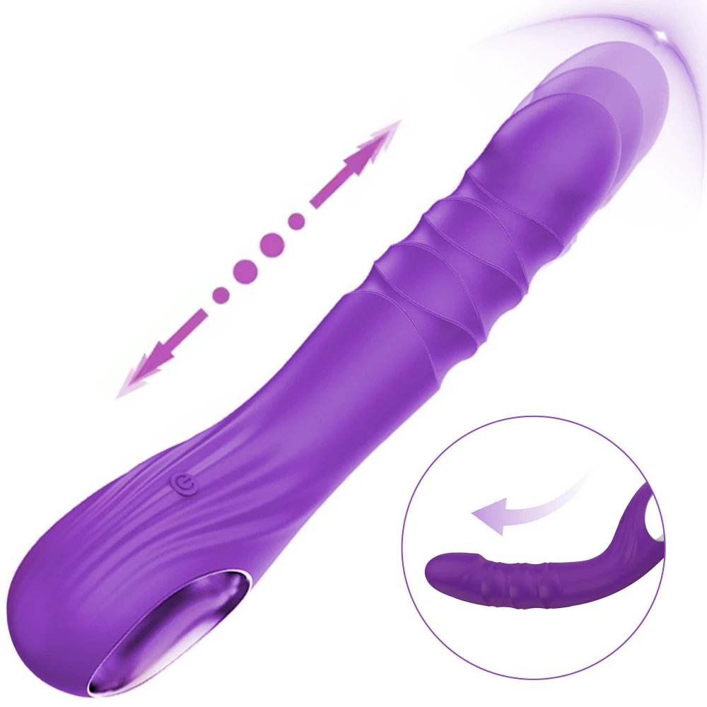 Potente consolador telescópico de simulación, estimulador Anal del clítoris del punto G, modo de vibración de 10 velocidades, Juguetes sexuales para adultos para mujeres