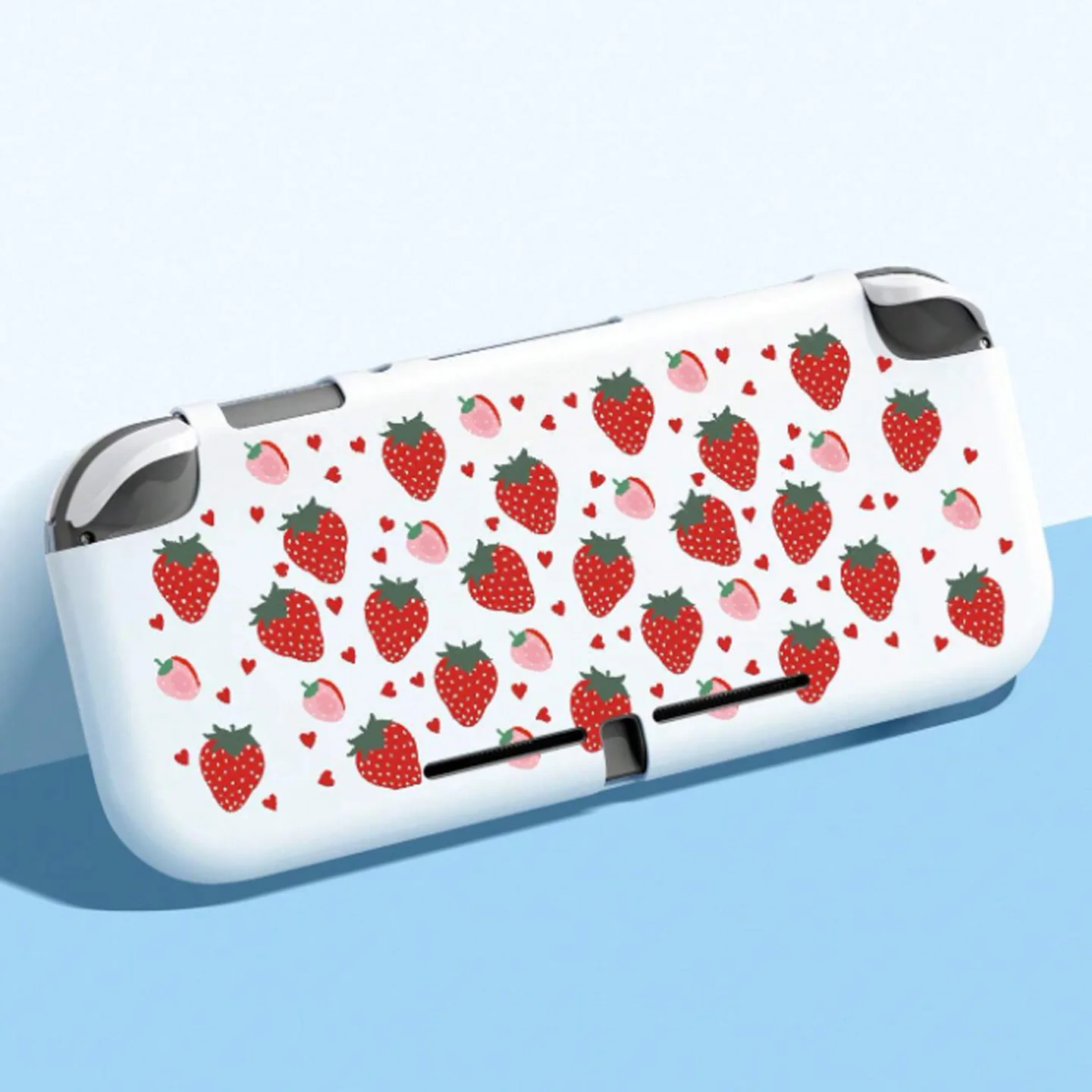 Pink Strawberries and butterflies case For Nintendo Switch Lite Console TPU Case Controller Protective Shell  Game Accessories