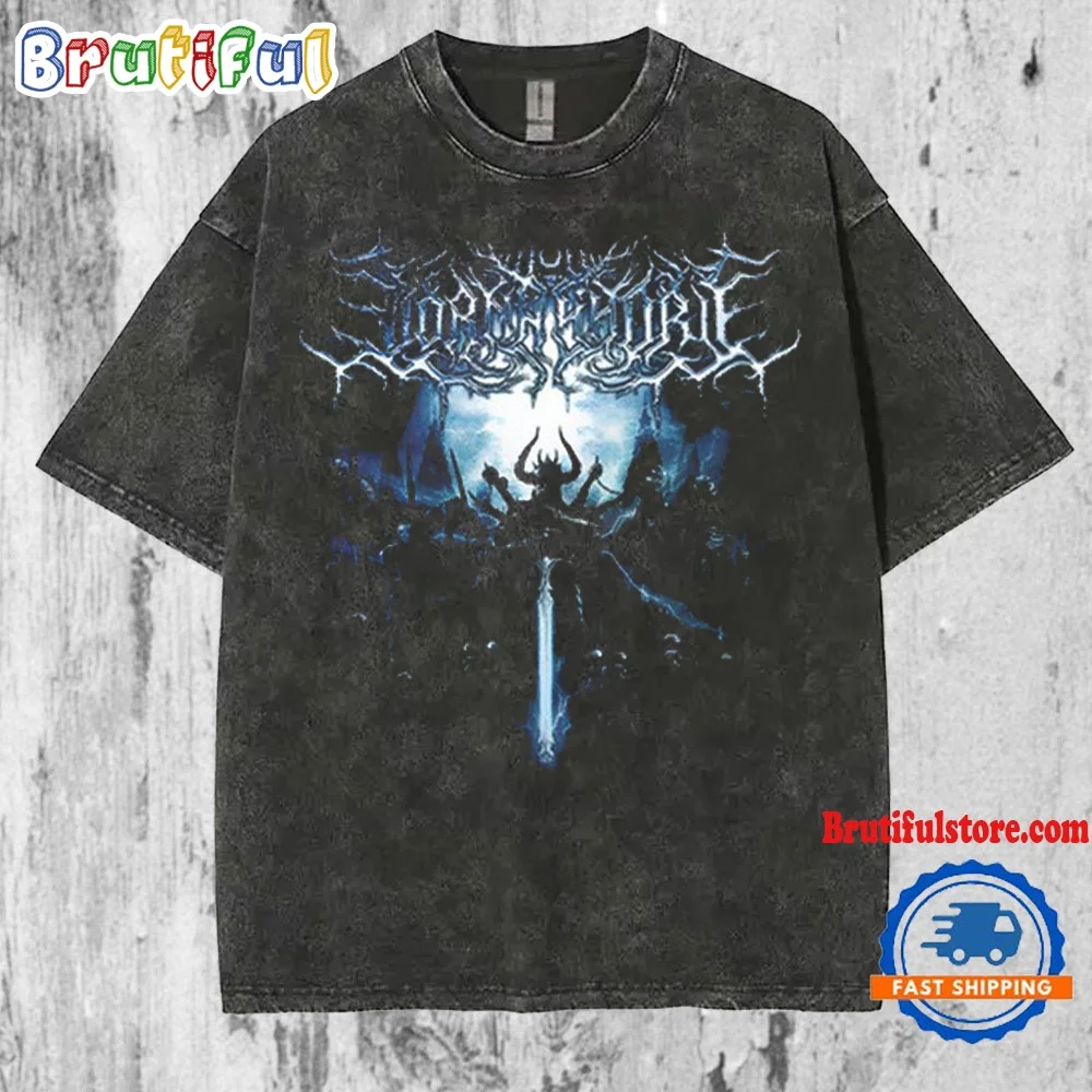 

Футболки с графическим принтом постеров нового альбома группы Symphonic Dead Core Band Lorna Shore, из стираного хлопка, оверсайз, унисекс, уличная одежда