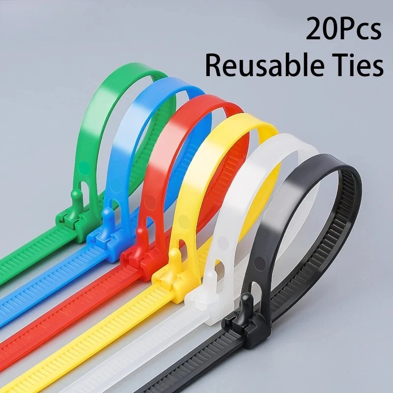 

50 шт. пластиковые многоразовые кабельные стяжки-молнии 5x200 мм 8*200/250/300 съемный нейлон может свободный Slipknot цветной съемный пучок фланец