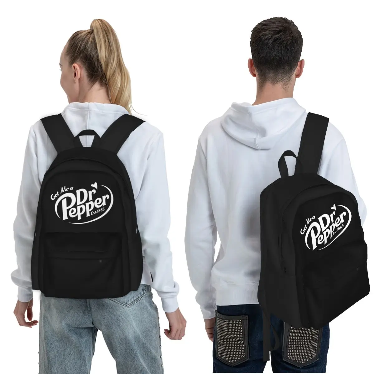 Get Me A Dr Pepper Dr. Pepper Lover Backpack School Bag Hiking Travel Daypack for Men Women Fashion Bookbag Shoulder Bags