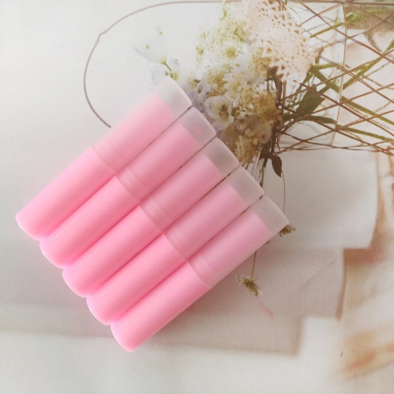 5 Stück/Set 3g Lippenstift-Hülse Lippenbalsam-Behälter mit Kappen Mini Leere Lippenbalsam-Stick-Hülse Lippenstift-Tube in 7 Farben