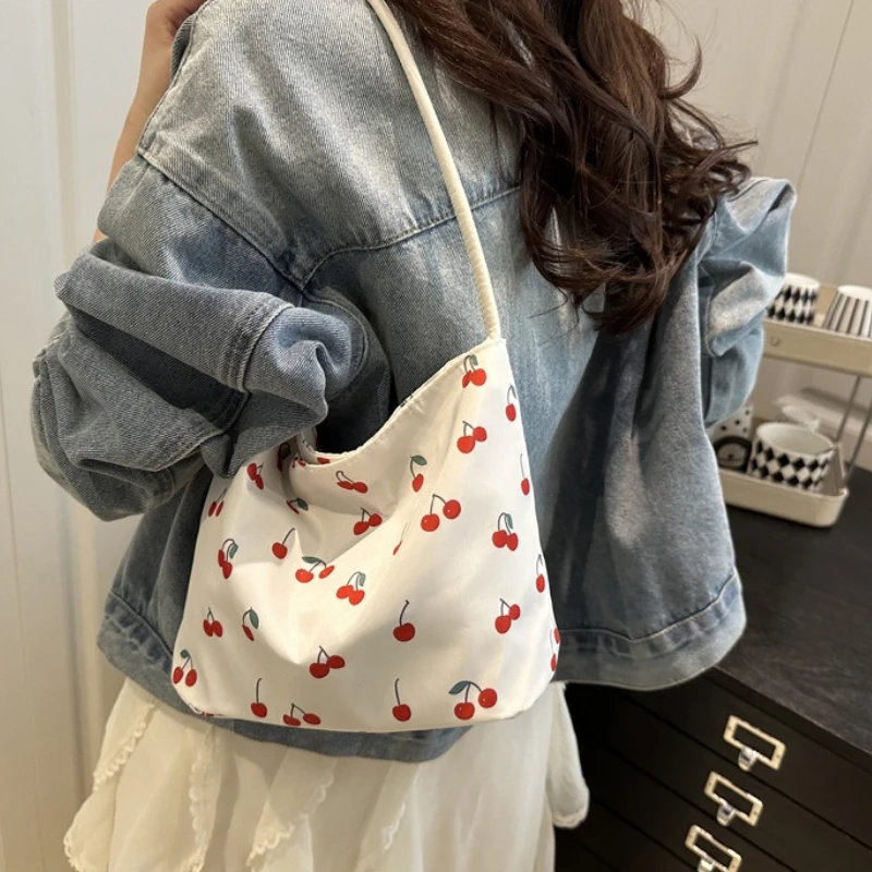 Casual Cute Butterfly Girl Casual Shoulder Bag Large Capacity Commuting Fashion Crossbody Korean Style Simple Tote Bag 2026 NEW