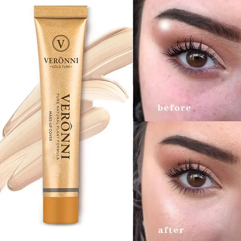 VERONNI-Corretivo Líquido Imperfeito Impermeável, Maquiagem Tatuagem Corporal, Cover Foundation, Cosméticos Rosto, 14 Cores, 30g