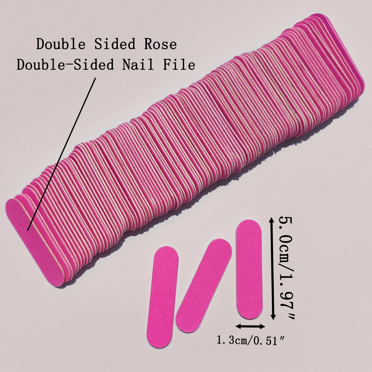 15/30/50/100/200 Uds Mini lima de uñas de doble cara Buffer portátil rosa palo de lijado para herramientas de manicura de decoración de uñas