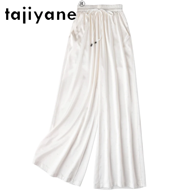 

Женские летние брюки TAJIYANE из 93% натурального шелка тутового шелкопряда, роскошная одежда, женские свободные брюки с широкими штанинами, женские Джибитсы, 2024