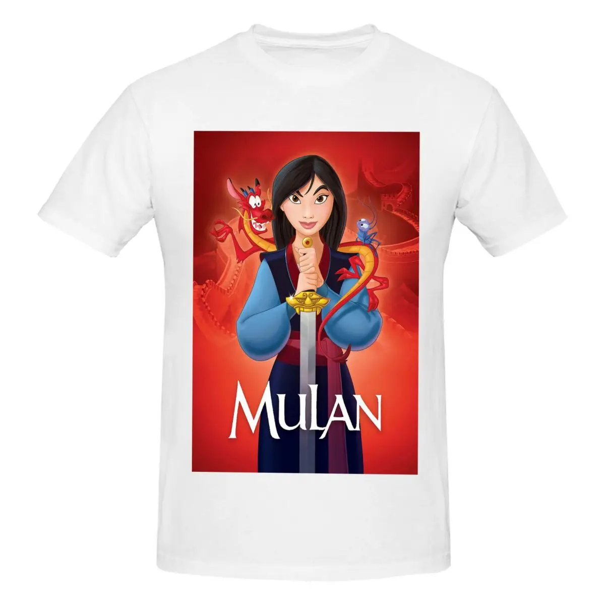 Mulan Disney T-Shirt for Men Cotton Plus Size T Shirts Men's Tees Short Crew Neck Summer Clothes Tops S-6XL