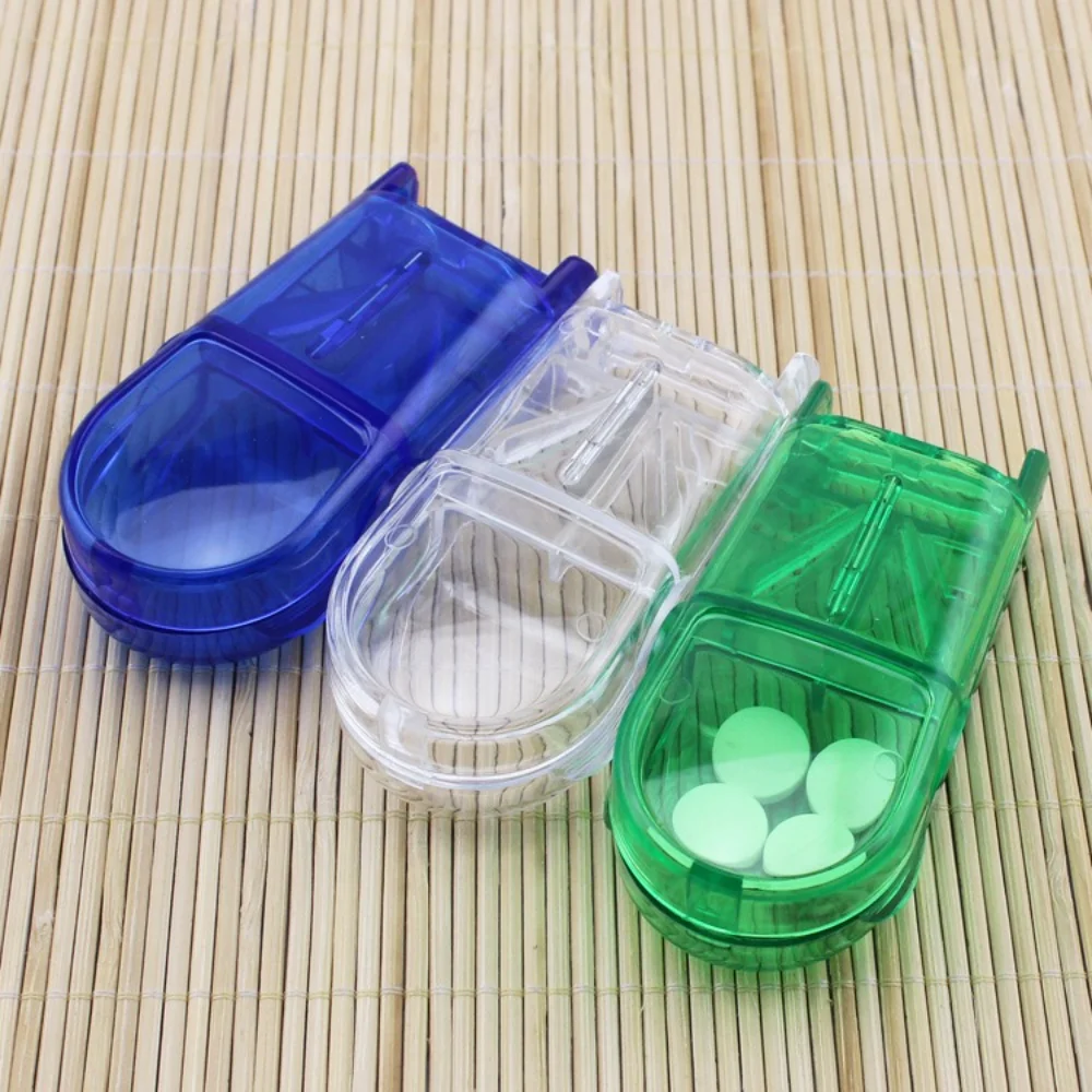 New Portable Pill Splitters Cutter Medicine Split Drugs Vitamin Tablet Cutting Pills Box Container Storage Cases Organizer Care