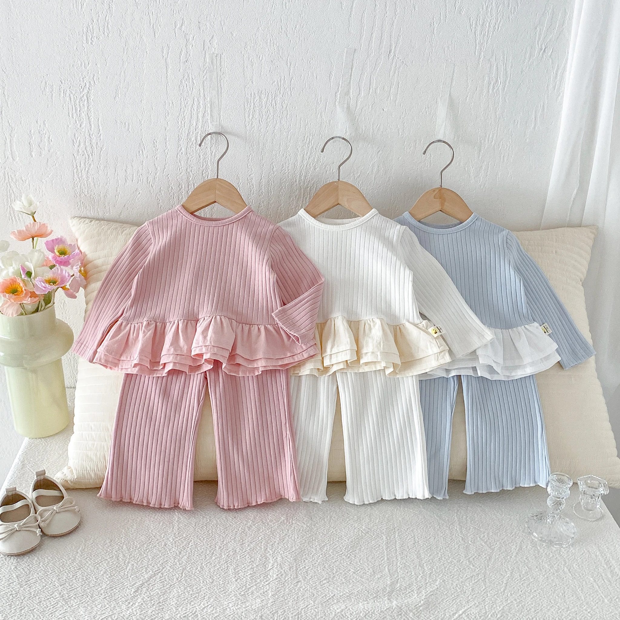 Girls' Autumn Korean-Style Set of Children's Casual Top and Casual Pants, Separate Two-Piece Set