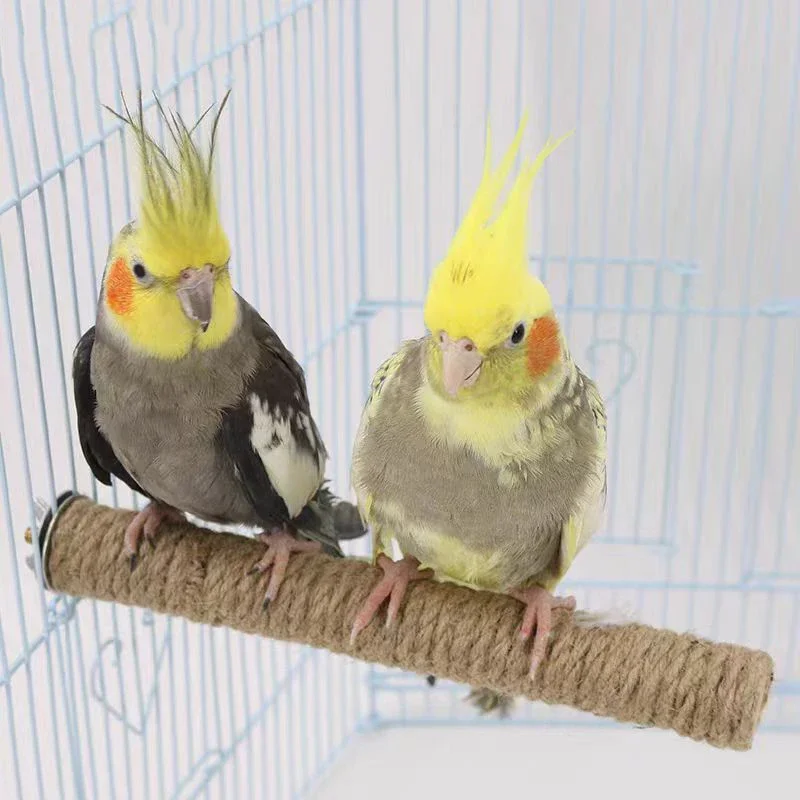Natural Hemp Rope Bird Perch for Parrots - Handmade Chewable