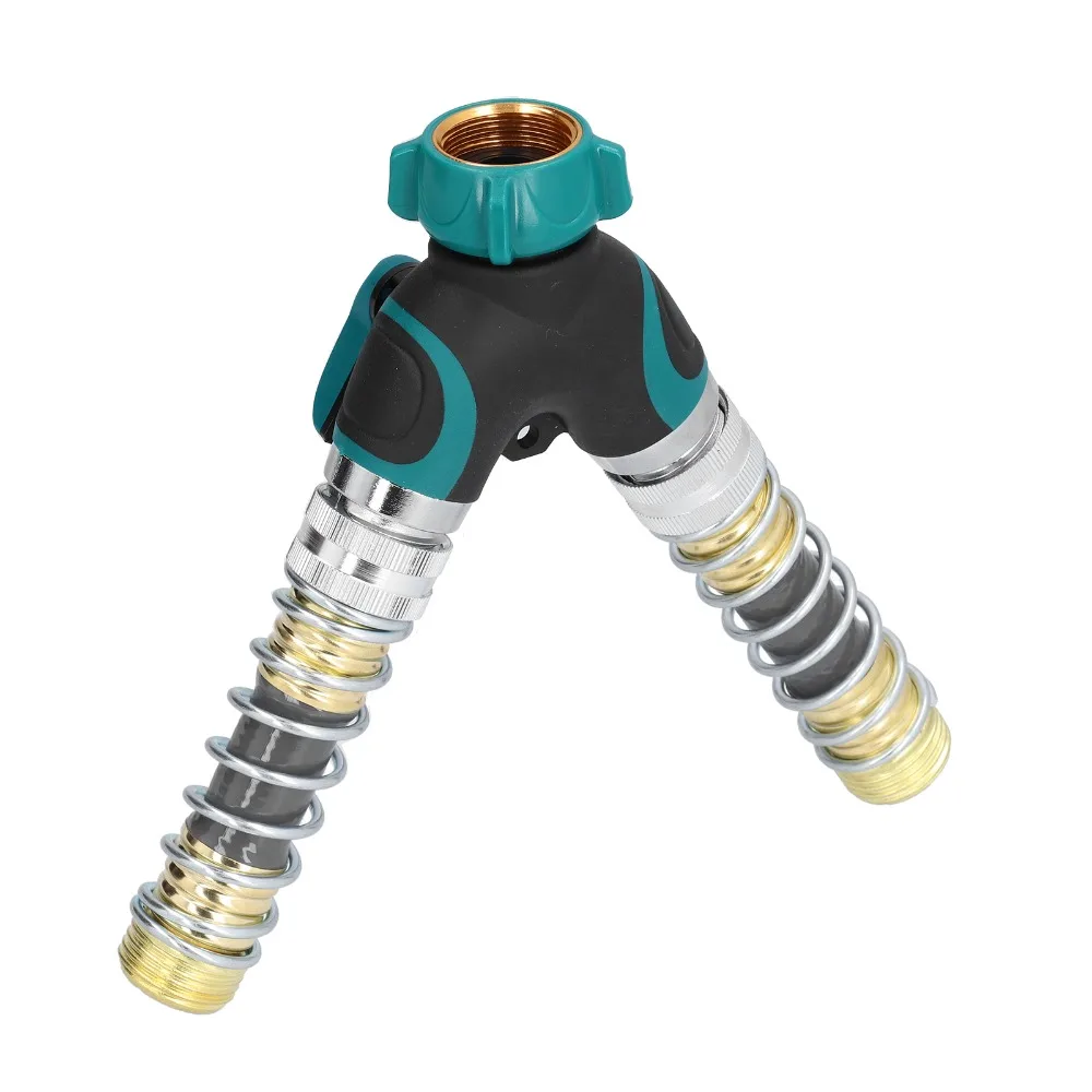 Zinc Alloy,ABS Hose Connector Y Shape 2 Way Hose Splitter Gasket Included with Spring Hose Protectors Water Splitter
