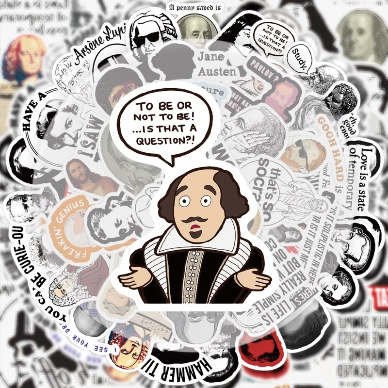 50 Pieces of Interesting Celebrity Graffiti Stickers, Vibrant Stickers and Decals, Multiple Styles Without Duplication, Suitable for Water Bottles, Laptops, Suitcases, Skateboards, Guitars, Party Decorations
