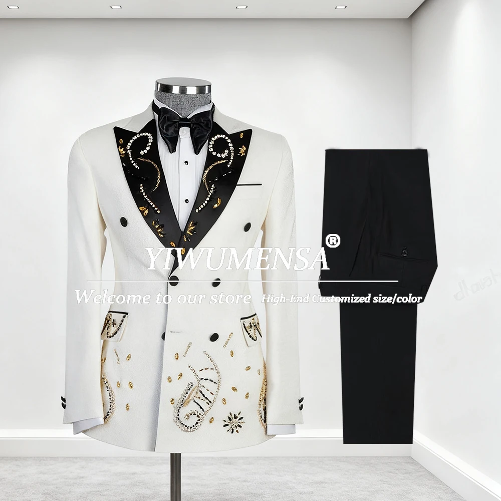

Мужские костюмы с уникальным дизайном, комплекты из 2 предметов, пальто с зубчатыми лацканами, двубортные пиджаки для выпускного, индивидуальные смокинги для жениха и ужина, 2026