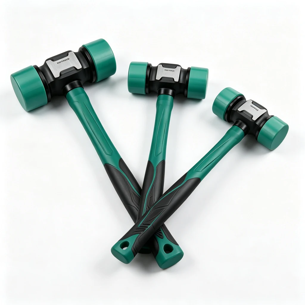 Double‑Sided TPU Rubber Installation Hammer Ductile Iron Head Fiber Handle For Flooring Tile Car Body Repair Assembly Hand Tools