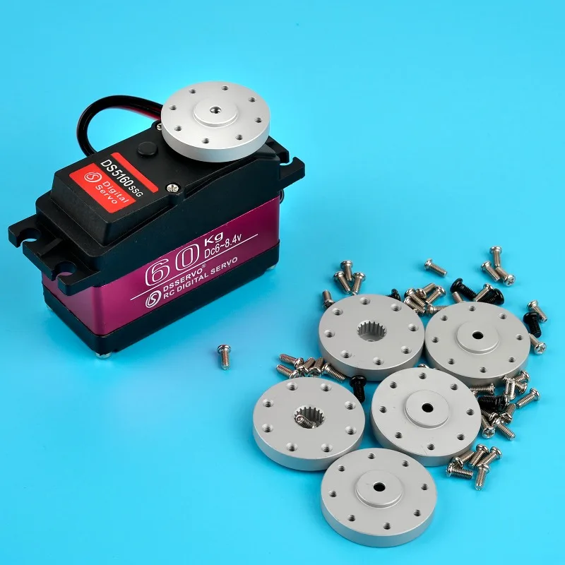 5 pezzi/10 pezzi in alluminio 18T servo corna bracci a disco tondo in metallo per auto/droni RC adattatore scanalato durevole lavorato a CNC