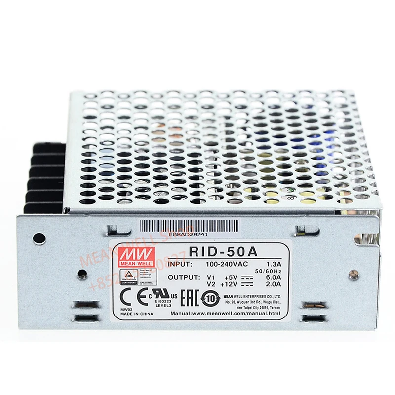 MEAN WELL 50W Dual Output Switching Power Supply RID-50A RID-50B Input voltage: 88-264VAC/124-370VDC