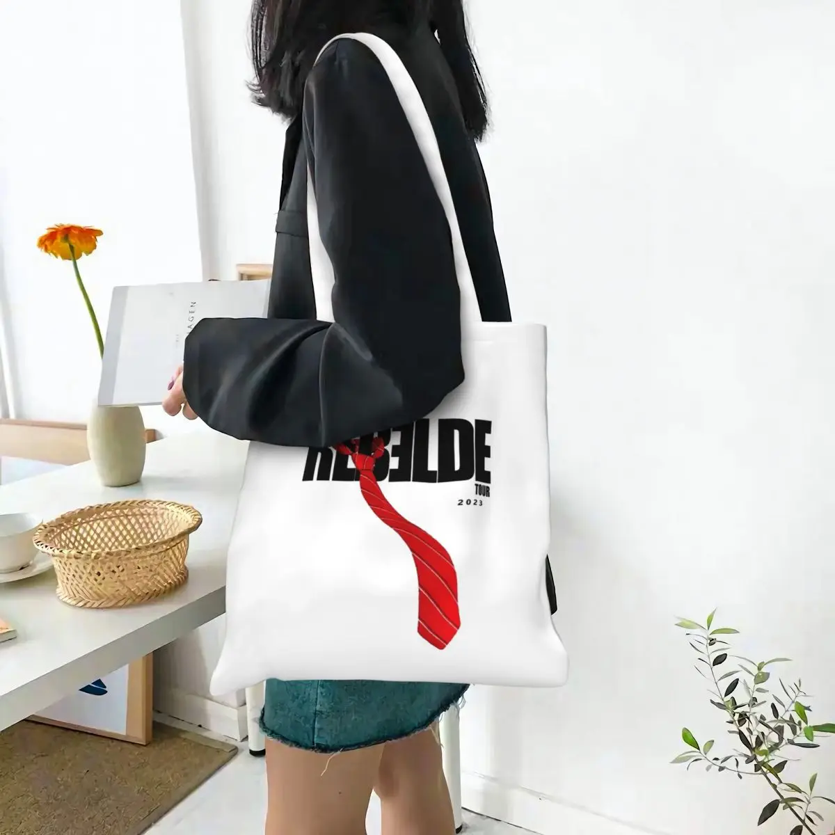 RBD Rebelde Mexican  Shopping Bags Canvas The Tote Bag Folding for Girls Shoulder Tote Travel Handbag