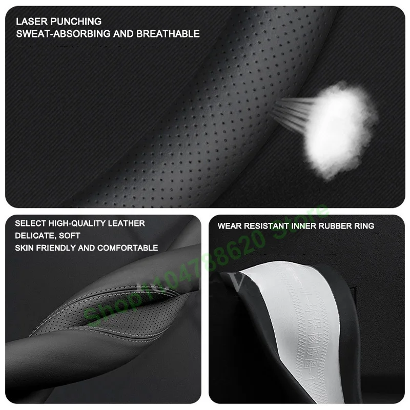 أغطية عجلة القيادة من جلد الغزال الناعم غطاء مقبض غير قابل للانزلاق لـ Lynk & Co 10emp 2025 2026 الملحقات الداخلية