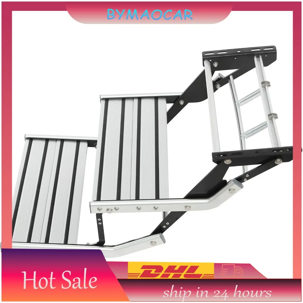 Duoruameng aluminiumlegowie Wohnwagen Trittstufe, Manueller Wohnmobiltrittstufe Klappbare Einstieg Schritt Tragend 200kg