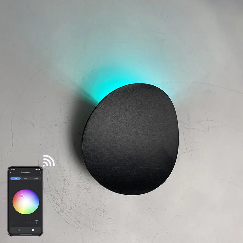 Lâmpada de parede LED regulável para decoração de jardim e quintal, iluminação interior e exterior, impermeável IP65, RGBW, Wifi, Bluetooth, Smart App Control, 9W