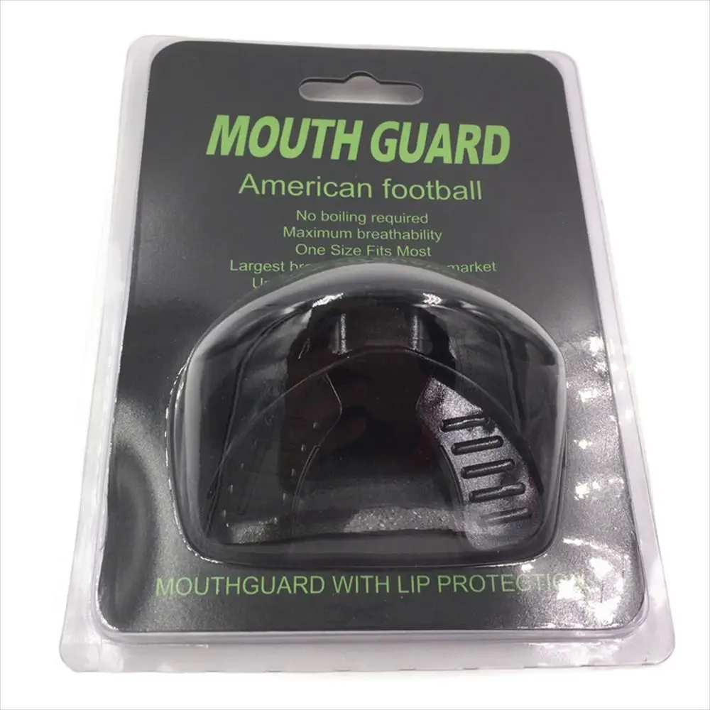 With Lanyard Mouth Guard Lip Guard Mouth Protector Football Tooth Brace Lip Protection TPR Football Mouthguard Boxing