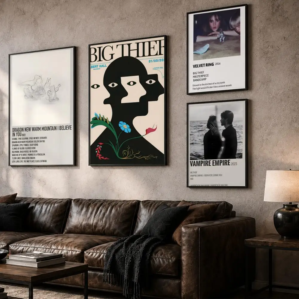 Rock Band B-Big ThiefS Painting Calligraphy Canvas Posters Wall Art for Home/Office/Dorm/Living/Bedroom