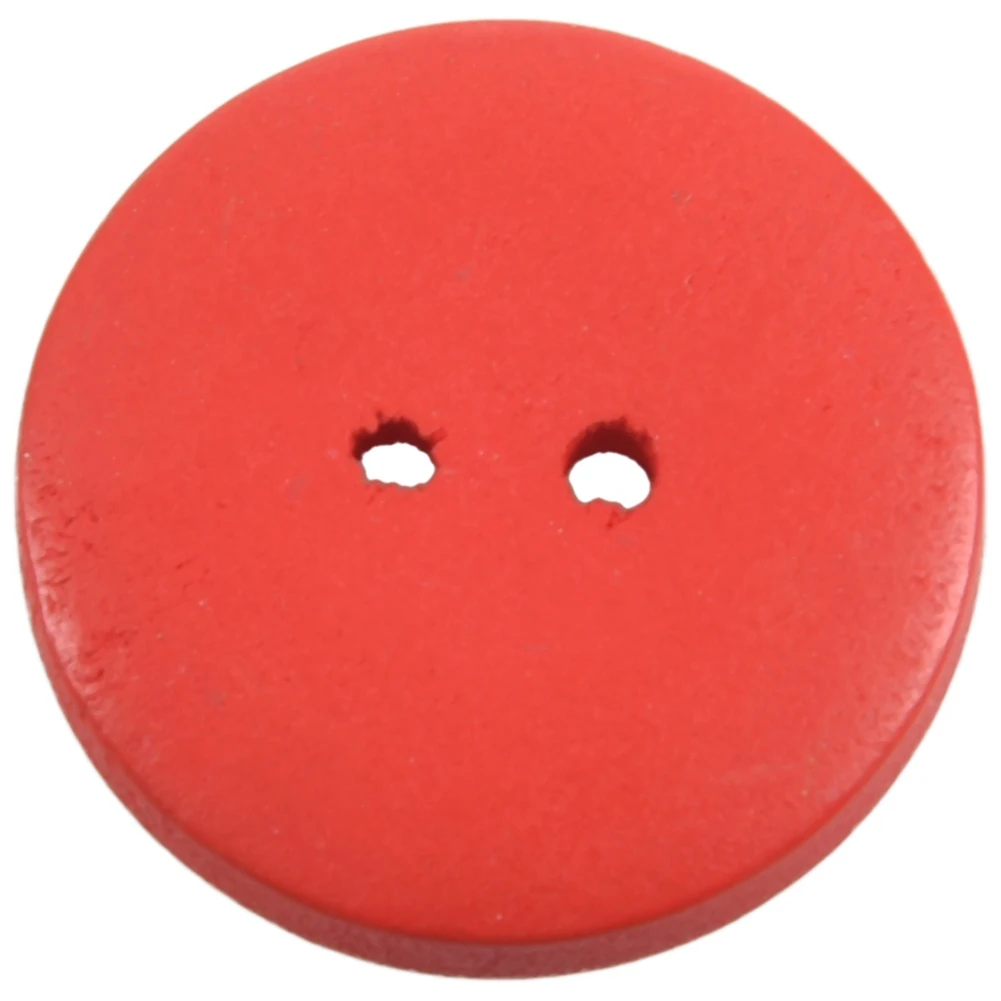 ABBN-100Pcs Botones de costura de madera redondos mezclados con 2 agujeros para álbum de recortes, 25 mm (1 pulgada) de diámetro